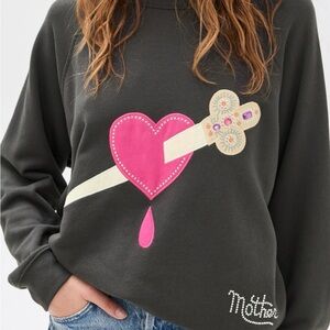 MOTHER Biggie Sweatshirt Heart Dagger